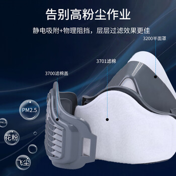 3M面具套装3200+3700+3701CN*1防尘KN95面具套装1套装货期7天- 标准款